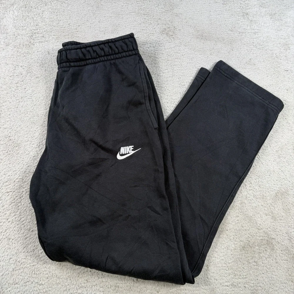 Nike Sweatpants Mens Small Black Sportswear Club Fleece Drawstring Gym Joggers